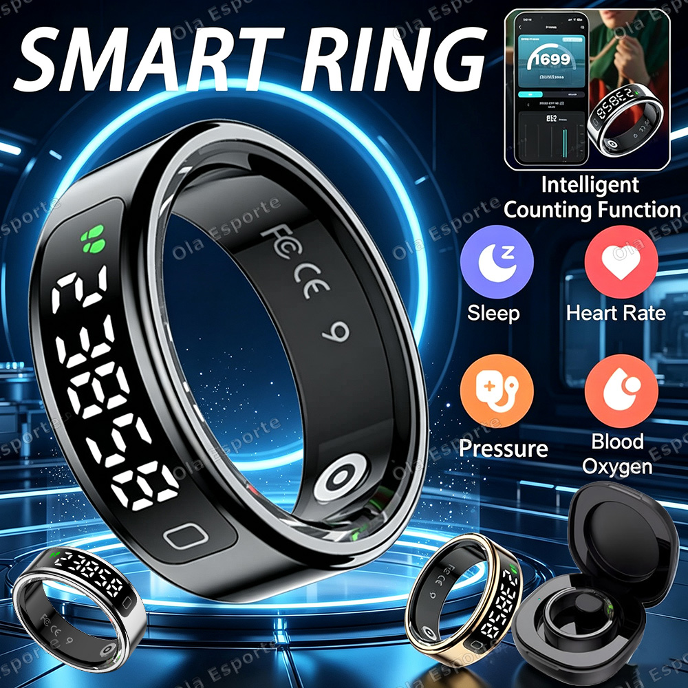 Blood Pressure Monitor - خاتم ذكي جديد مع علبة شحن،
