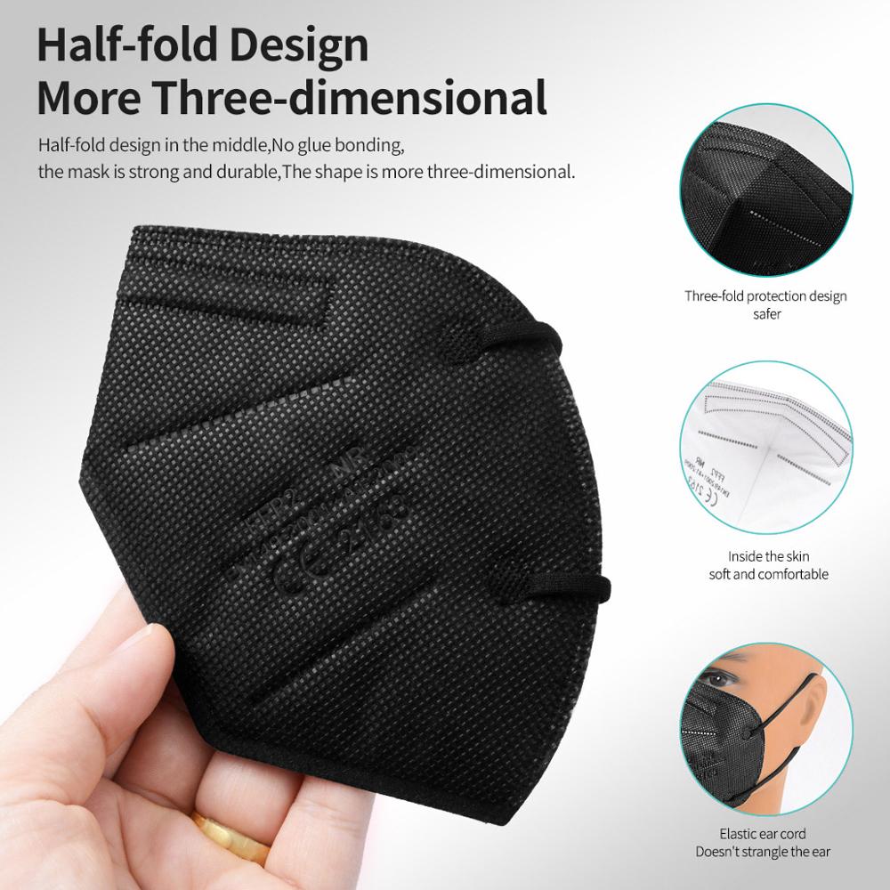 10-100 قطعة أقنعة FFP2 KN95 Ma - مراجعة Surgical Mask وسعره